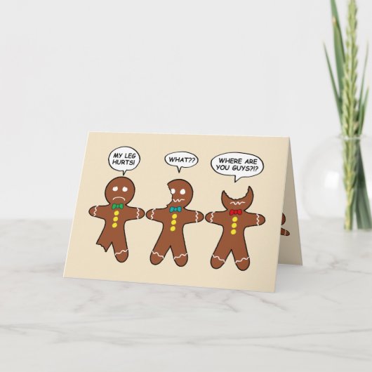 Gingerbread Mannen Personaliseren Vakantie Groeten Kaart (Voorkant)