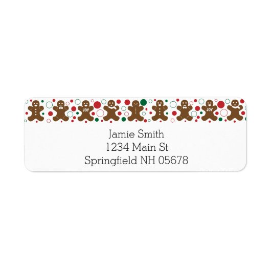 Gingerbread Mannen Retouradres Labels (Voorkant)