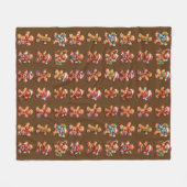 Gingerbread Mannen voor Kerstmis op Rich Dark Brow Fleece Deken (Voorkant (Horizontaal))
