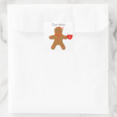 Gingerbread Meisje met cacao Envelope Seals Vierkante Sticker (Tas)