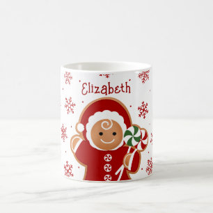 Gingerbread meisje met pepermuntlolly's koffiemok