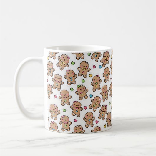 Gingerbread Men Christmas Coffee Mug (Gauche)