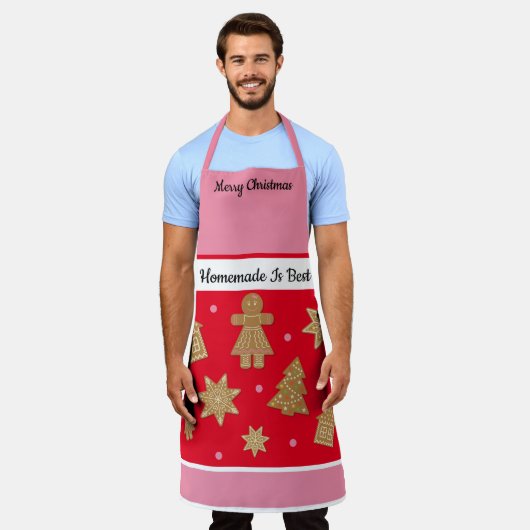 Gingerbread Moeder Dochter Kerstmis Aangepaste Tek Schort (Gedragen)