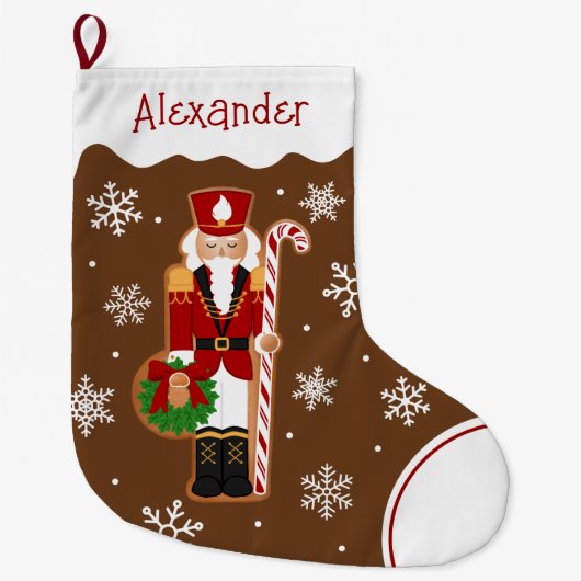 Gingerbread Nutcracker Soldier Grote Kerstsok (Voorkant)