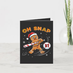 Gingerbread Oh Snap 67 Honkbal Feestdagen Kaart