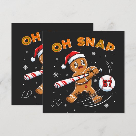 Gingerbread Oh Snap 67 Honkbal Kaart (Voorkant / Achterkant)