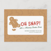 Gingerbread "Oh Snap!" Holiday Cookie Swap Briefkaart (Voorkant)