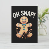 Gingerbread Oh Snap Kerstkoekje Bakken Xmas Feestdagenkaart (Staand voorkant)