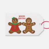 Gingerbread Paar Seizoenen Groeten Cadeaulabel (Voorkant (Horizontaal))