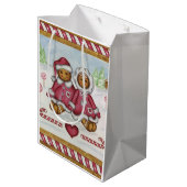 Gingerbread pepermunt geschenkzak medium cadeauzakje (Achterkant Gekanteld)