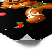 Gingerbread Playing Softball Christmas Player Kids Poster (Hoek)