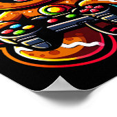 Gingerbread Playing Video Game Controller Gamer Ch Poster (Hoek)