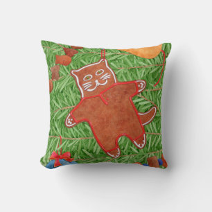 GINGERBREAD POESJE Vierkante Worp Kussen