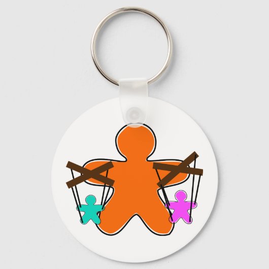 Gingerbread Puppet Master Controlling Characters Sleutelhanger (Achterkant)