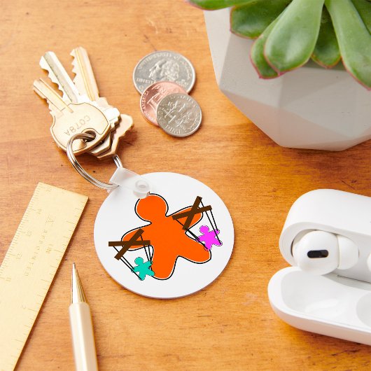 Gingerbread Puppet Master Controlling Characters Sleutelhanger