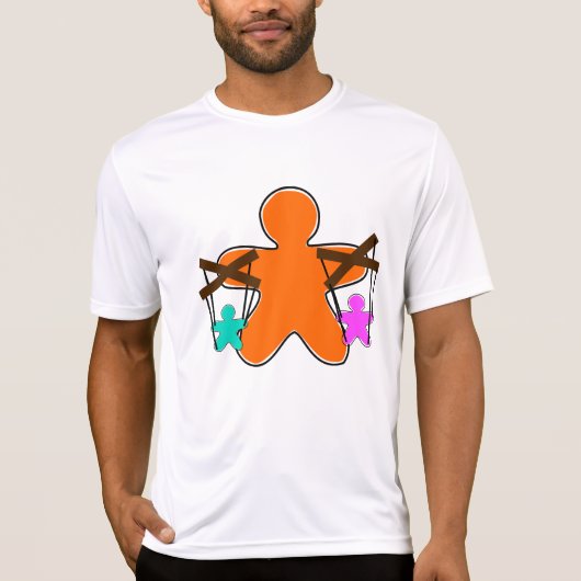 Gingerbread Puppet Master Controlling Characters T-shirt (Voorkant)