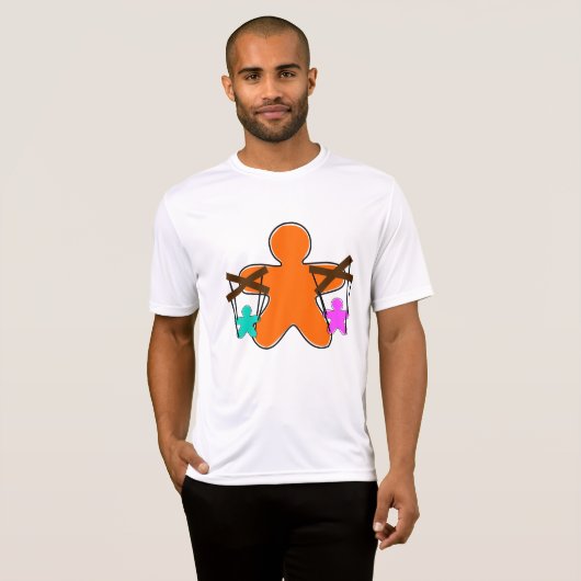 Gingerbread Puppet Master Controlling Characters T-shirt (Voorkant volledig)