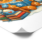 Gingerbread Reading Book Lovers Christmas Bookworm Poster (Hoek)
