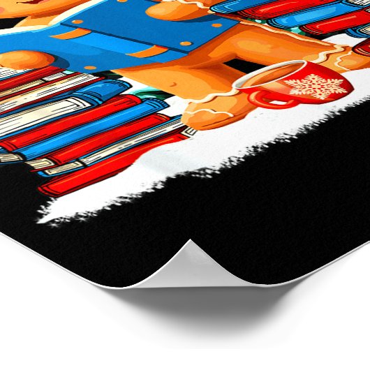 Gingerbread Reading Books Librarians Merry Christm Poster (Hoek)