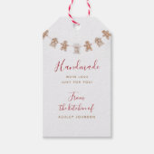 Gingerbread Rood Handgemaakt Met Liefde Cadeaulabel (Voorkant)