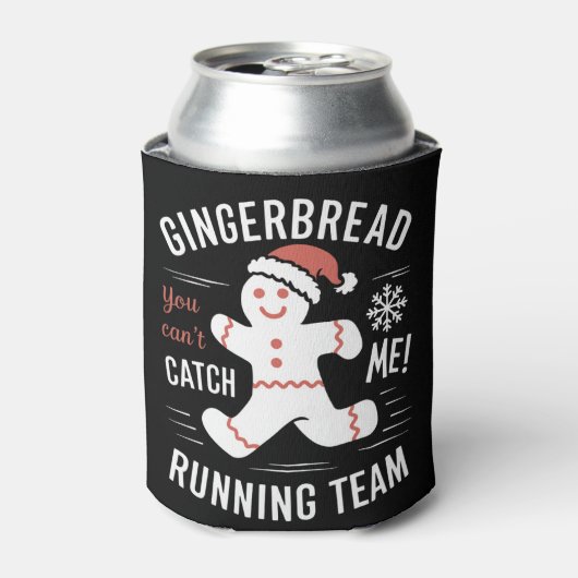 Gingerbread Running Team Christmas Humor Blikjeskoeler (Blikje Voorkant)