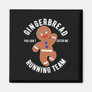 Gingerbread Running Team Fun Gingerbread Kerstmis Magneet