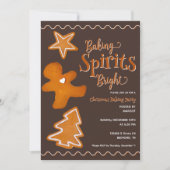 Gingerbread Rustiek Charmante Kerstbakfeest Kaart (Voorkant)