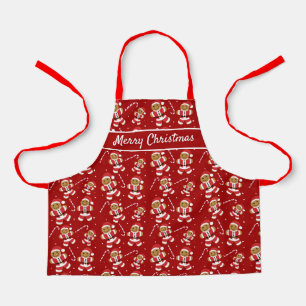 Gingerbread Santa Candy Cane Christmas Red Patroon Schort