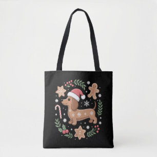 Gingerbread Sauseshond Liefhebber Dachshund Kerstm Draagtas