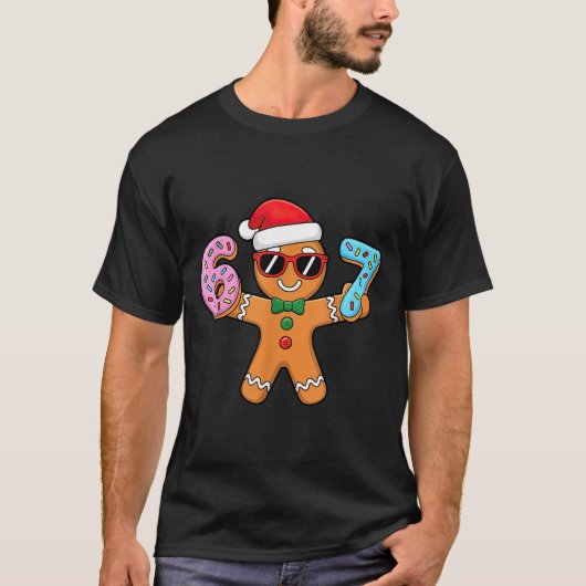 Gingerbread Six Seven 67 Ice Cream Drip Christmas T-shirt (Voorkant)