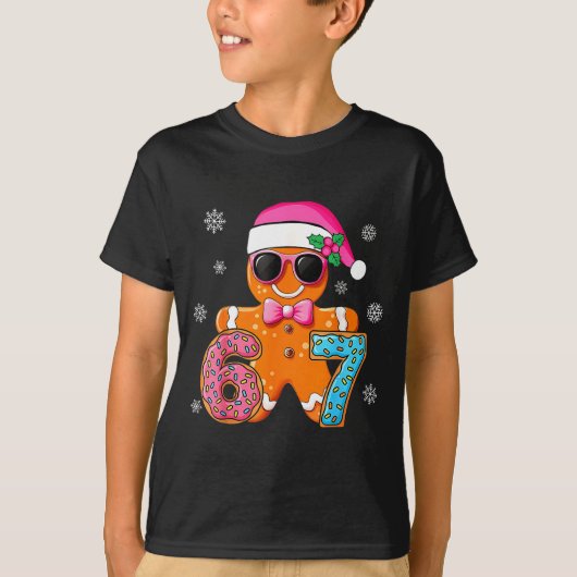 Gingerbread Six Seven 67 Meme 6 7 Funny Christmas T-shirt (Voorkant)