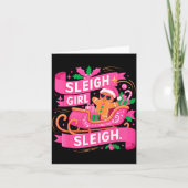Gingerbread Sleigh Girl Nk Funny Christmas Women G Kaart (Voorkant)