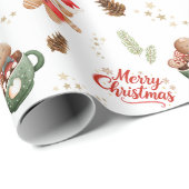 Gingerbread Snoep Vrolijk kerstfeest Cadeaupapier (Rol Hoek)