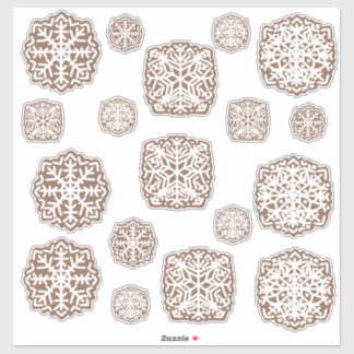 Gingerbread Snowflakes Vinyl Sticker Blad