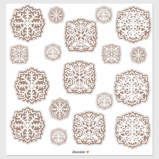 Gingerbread Snowflakes Vinyl Sticker Blad (Vel)
