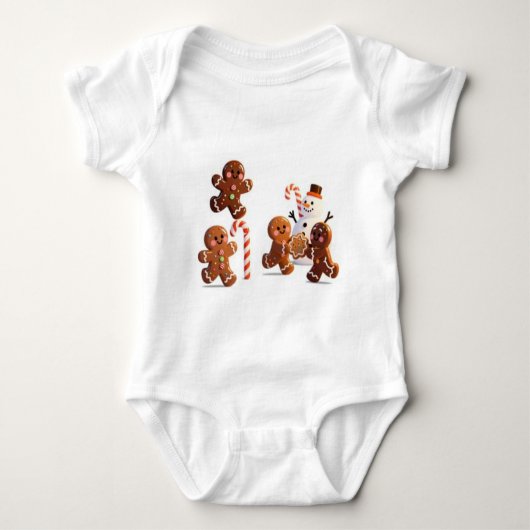 Gingerbread Snowman Baby Bodysuit (Voorkant)