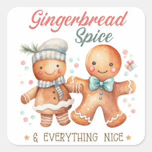 Gingerbread Spice en alles Mooi Vierkante Sticker
