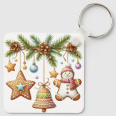 Gingerbread Star, Bell, Snowman Sleutelhanger (Achterkant)