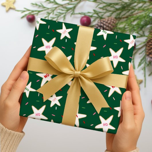 Gingerbread Star Christmas Pattern Cadeaupapier