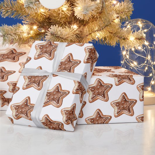 Gingerbread Stars Kerstmis Cadeaupapier (Feestdagen)