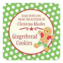 Gingerbread stickers voor koekjesruil of verkoop