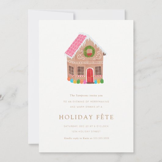 Gingerbread Street Fête Invitations (Devant)