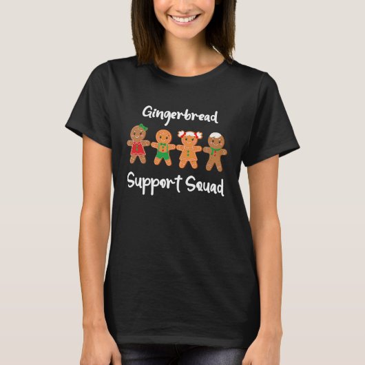 Gingerbread Support Squad Nutcracker Ballet Dancer T-shirt (Voorkant)