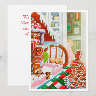 GINGERBREAD SURPRISE 5.5x7.5 Platte kerst Kaart