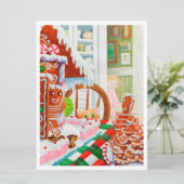 GINGERBREAD SURPRISE 6.5x8.75 Carte de Noël plate (Debout devant)