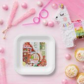 GINGERBREAD SURPRISE 7" vierkante papier Borden Papieren Bordje (Feest)