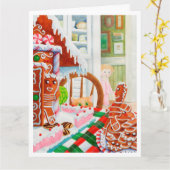 GINGERBREAD SURPRISE Grande carte de Noël (Fleur jaune)