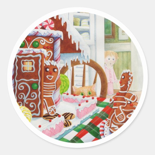 GINGERBREAD SURPRISE Grands Stickers Rond (Devant)