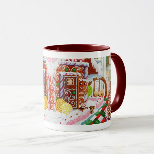 GINGERBREAD SURPRISE Maroon Combo Mug (Devant droit)