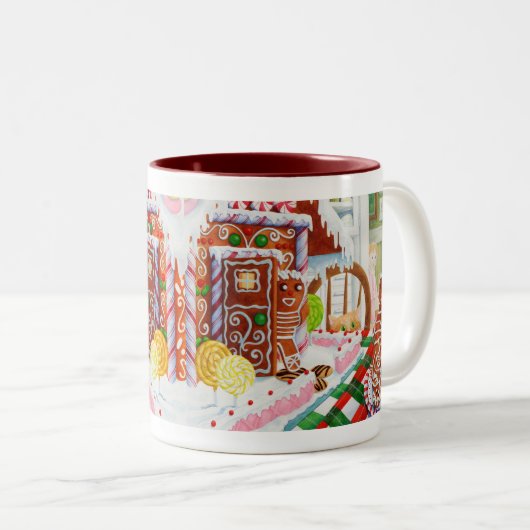 GINGERBREAD SURPRISE Maroon Two-Tone Mok (Voorkant rechts)